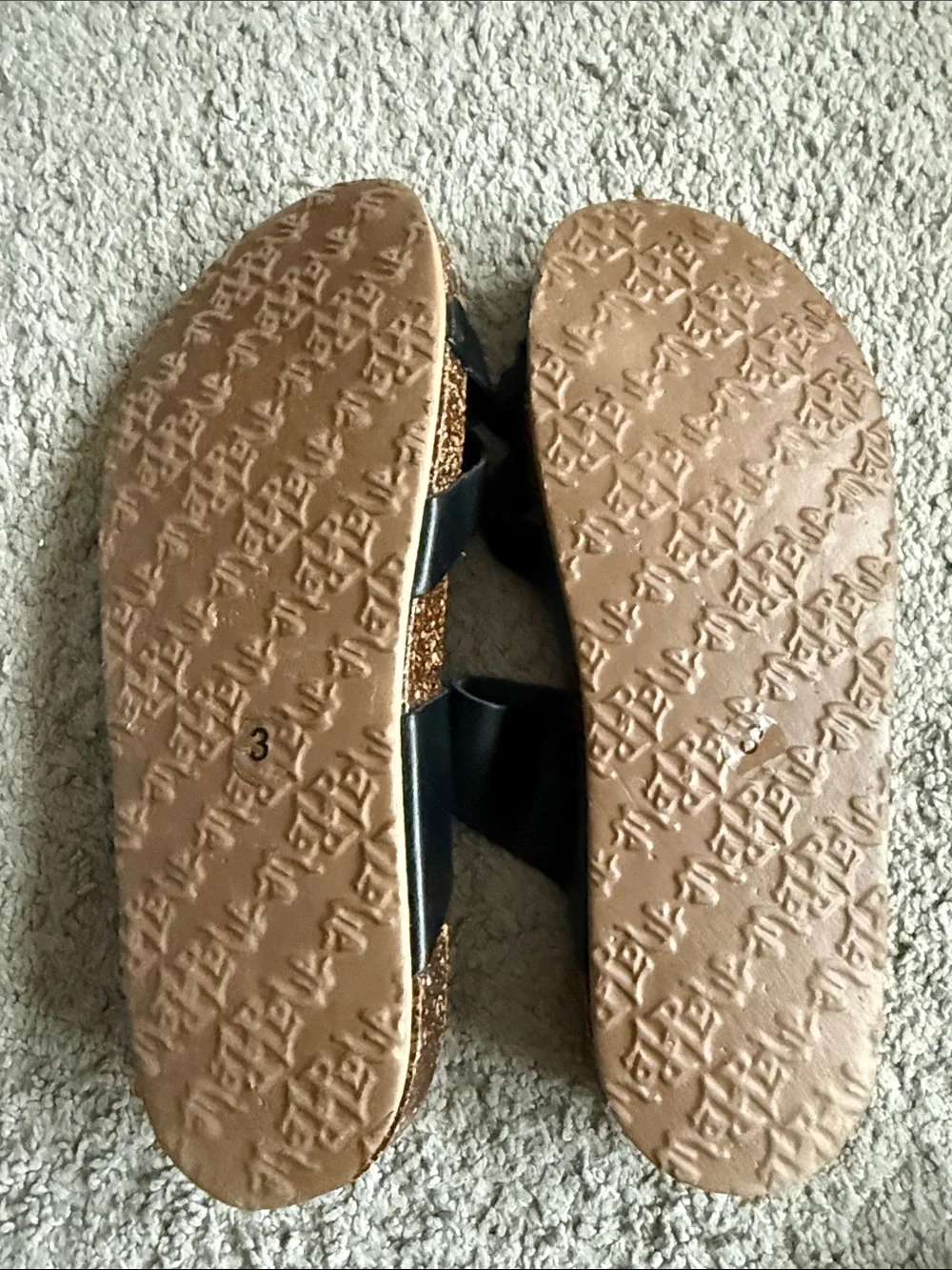Gently worn Black Strappy Girls Sandals - Unbranded